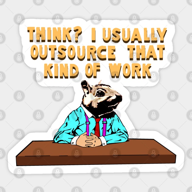 Thinking Man's Squirrel Sticker by BUSINESS CASUAL